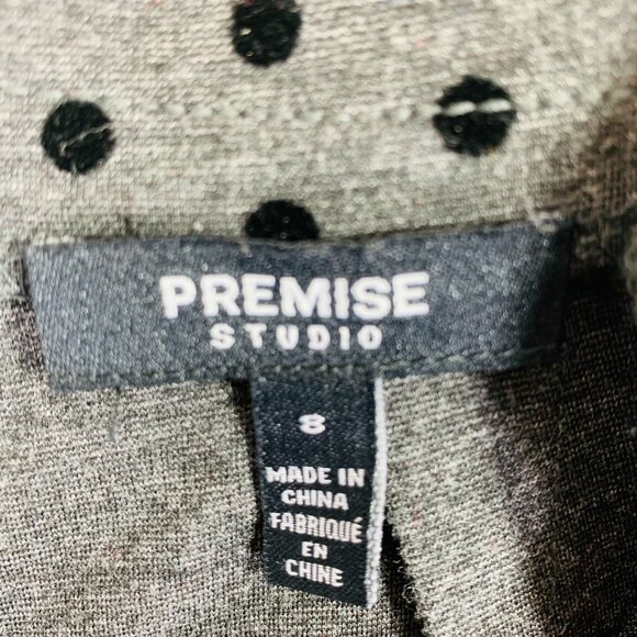 straight fitted pencil skirt with polka dots grey & black SZ small Premis Studio - Picture 2 of 9